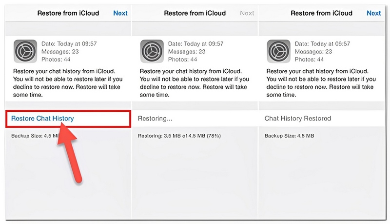 Recuperar backup do WhatsApp no iCloud