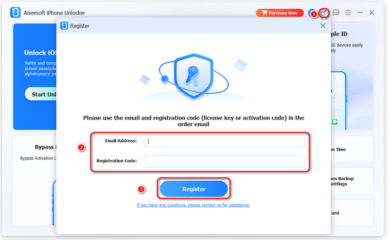 Login com código de registro