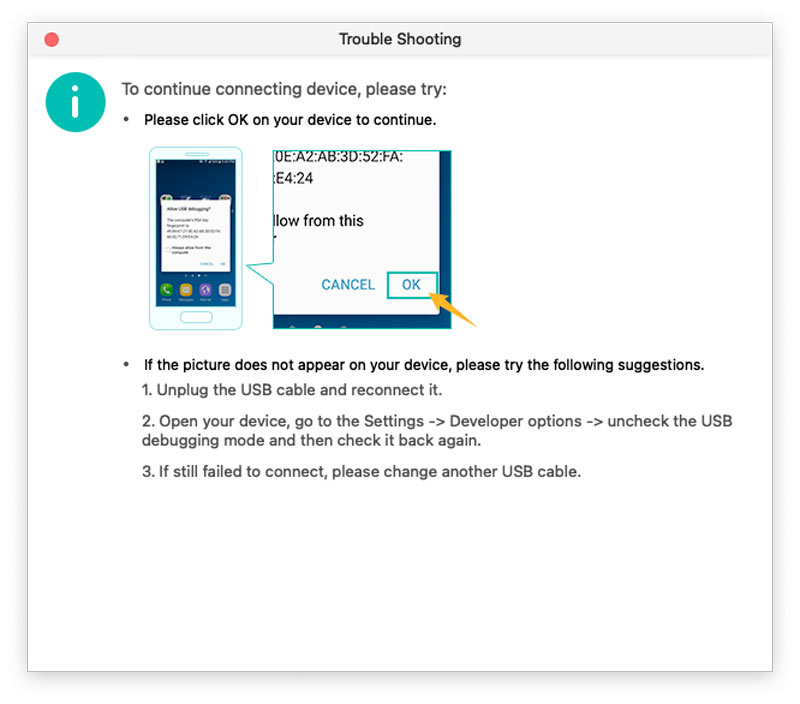 Entre no modo de depuração USB no seu dispositivo Android