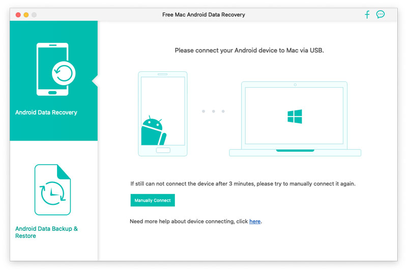 Conecte o dispositivo Android ao Mac Android Data Recovery