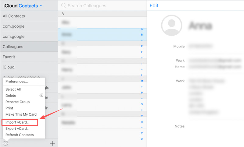 Importar contatos do Google para o iPhone via iCloud