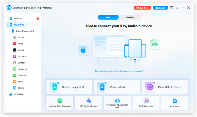 Interface de Transferência de Contatos Móveis Foneease