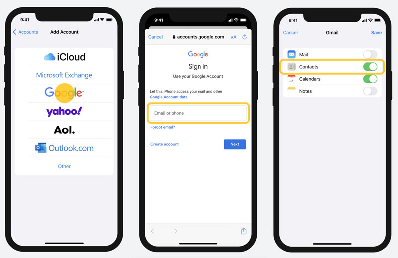 Sincronizar contatos da conta do Google com o iPhone