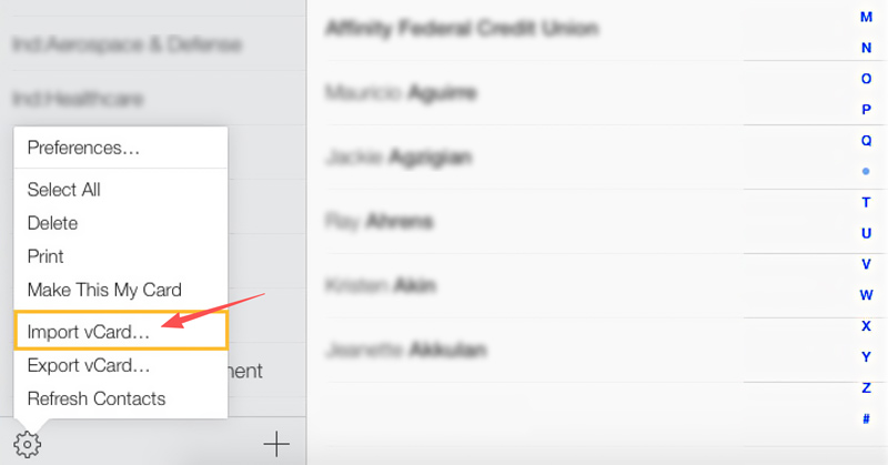 Importar contatos do iCloud (Vcard)
