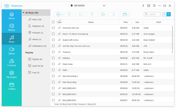 Selecione Música para Android