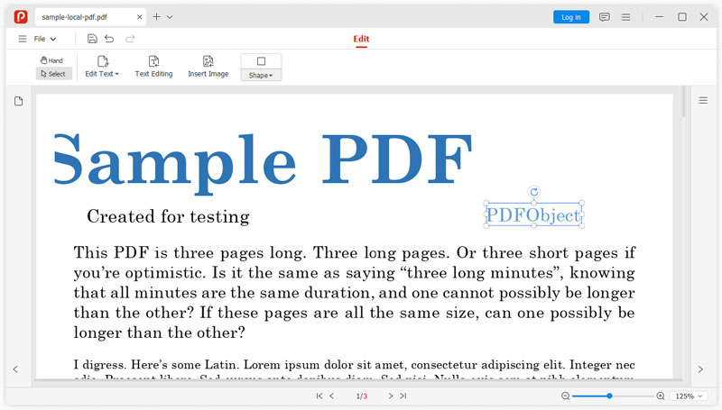 Mover texto e imagem em PDF