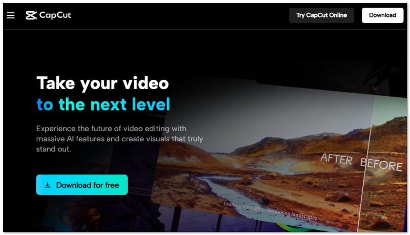 Aplicativo de edição de vídeo Capcut