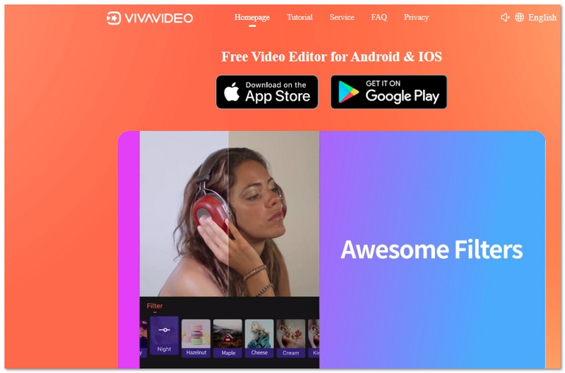 Aplicativo de edição de vídeo Vivavideo