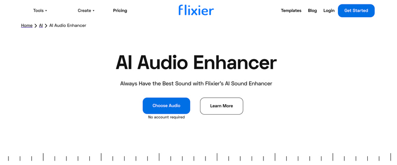 Intensificador de áudio Flixier AI
