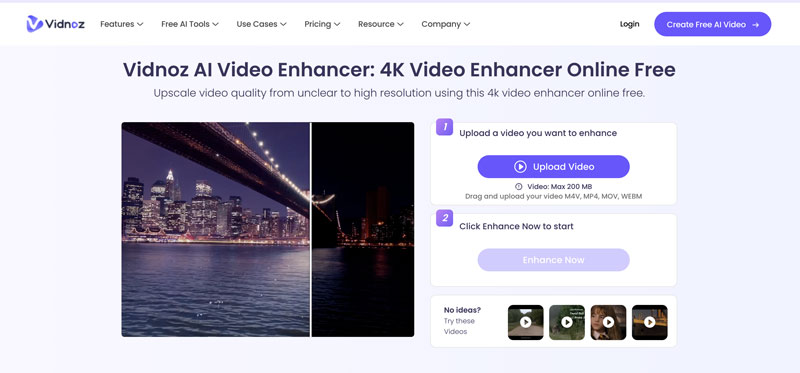 Vidnoz AI Video Enhance