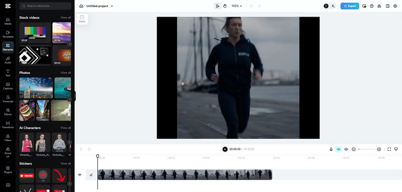 Estabilizador de vídeo CapCut AI on-line
