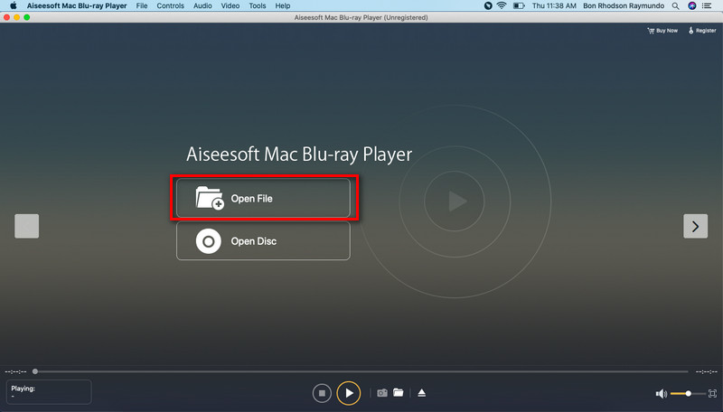 Arquivo aberto do reprodutor de Blu-ray Aiseesoft