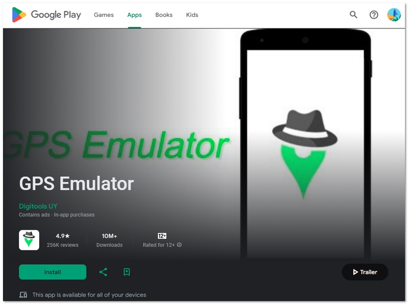 Aplicativo de localização simulada com emulador de GPS