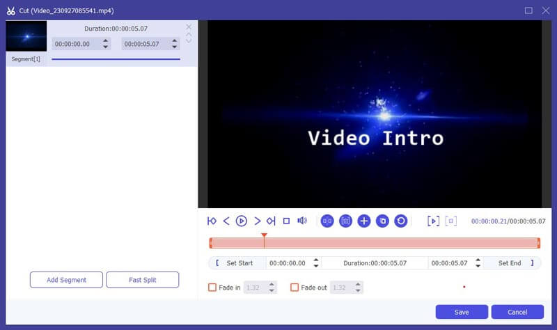 Cortar introdução de vídeo