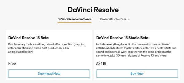 Preço Davinci Resolve