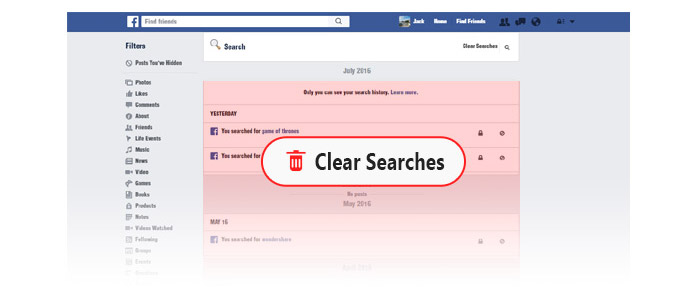 Limpar o histórico de pesquisa do Facebook