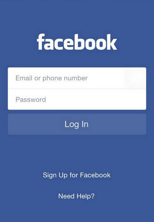 Faça login no aplicativo do Facebook no telefone Android ou iPhone