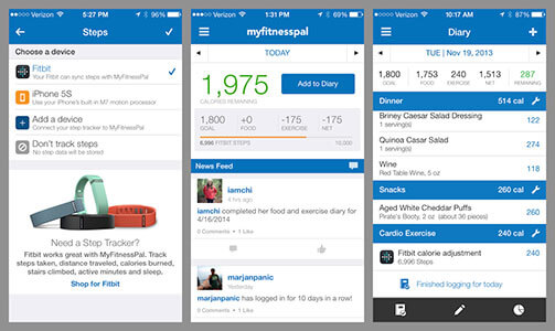 Interface MyFitnesspal