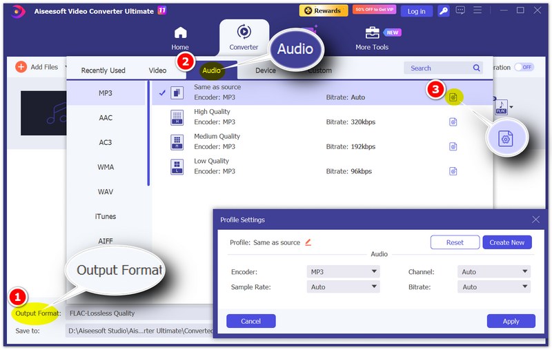 Configurar formato de saída