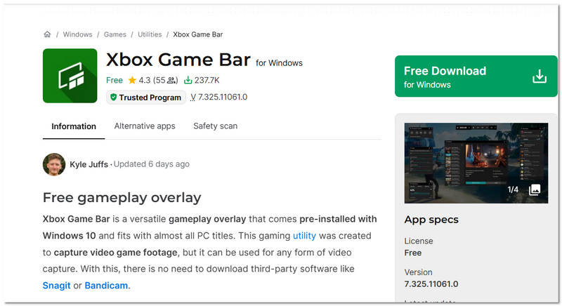 Gravação de áudio gratuita na barra de jogos do Xbox