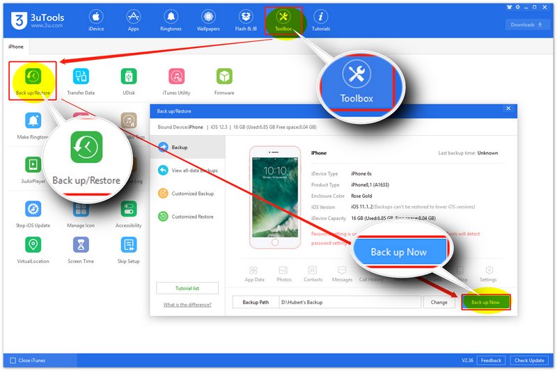 Fazer backup no 3utools