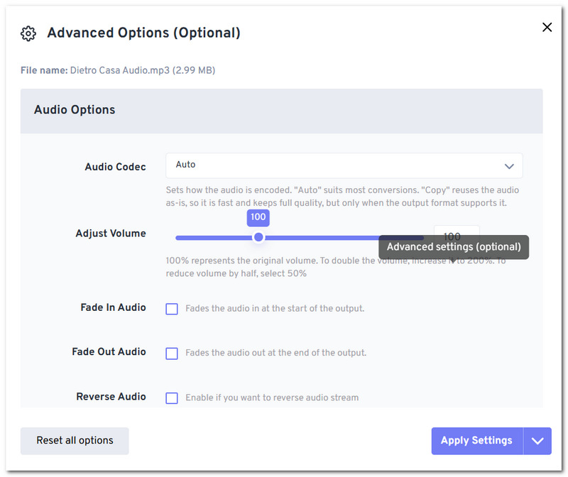 Abra configurações avançadas