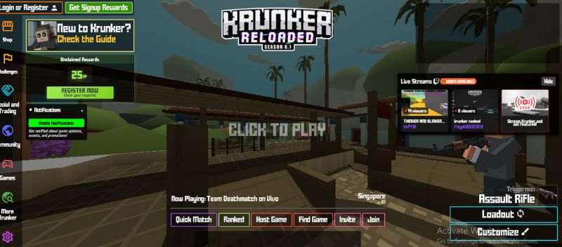 Jogos desbloqueados Krunker Io