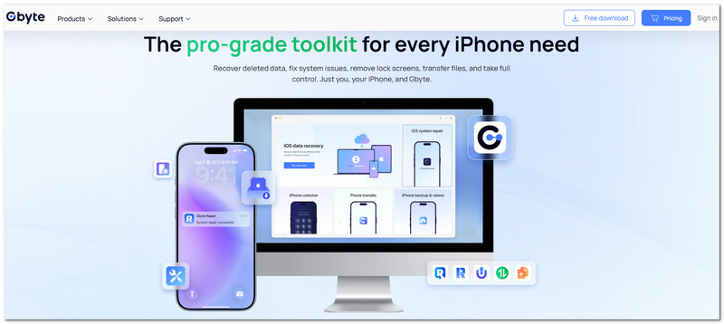 Interface de recuperação Gbyte