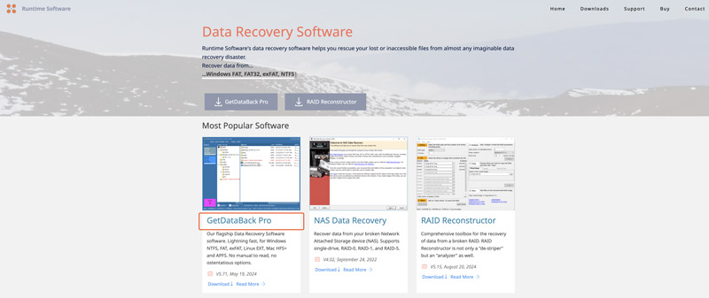 Software de recuperação de dados Getdataback