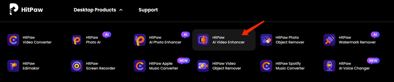 Vá para a página do Hitpaw AI Video Enhancer