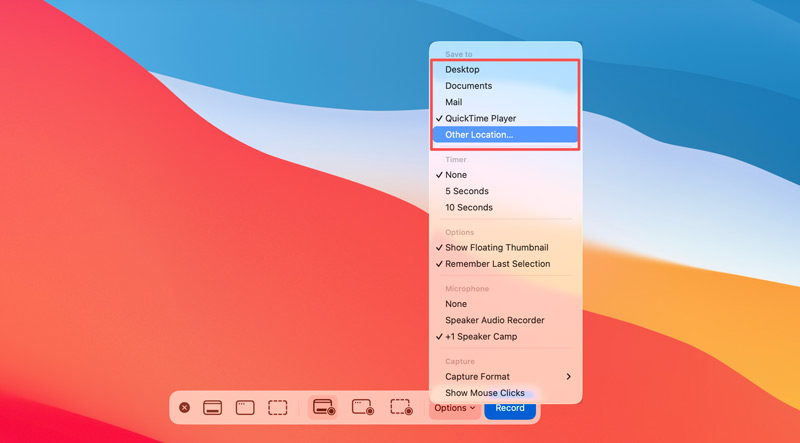 Personalize os locais de salvamento para gravações no Mac