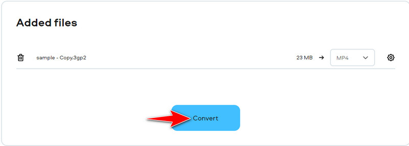 Escolha MP4 para converter