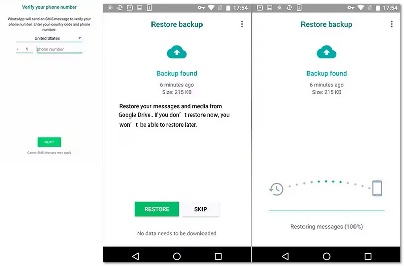 Restaurar backup do Google Drive