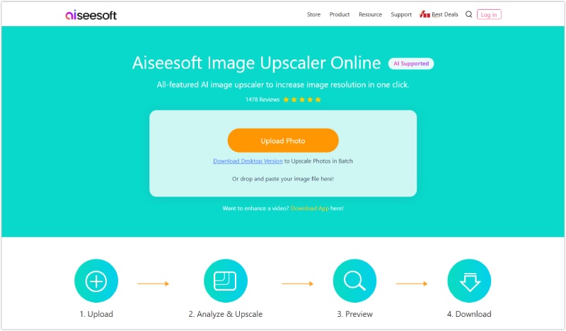 Aiseesoft Image Upscaler Redimensionador Online