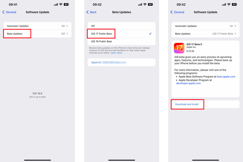 Atualize o iPhone para o software iOS 18/17 Beta
