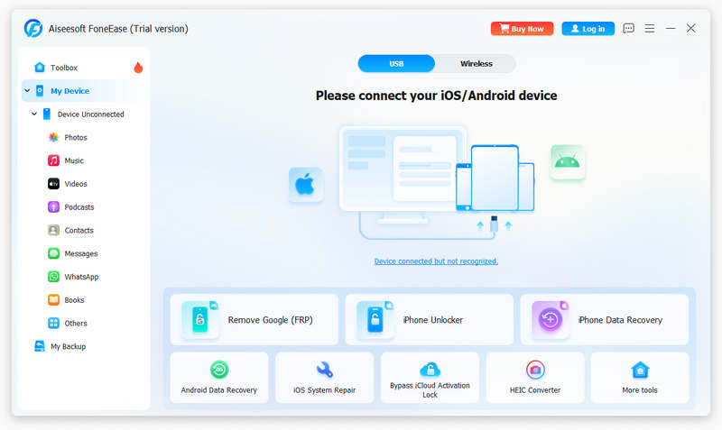Interface Aiseesoft Foneease