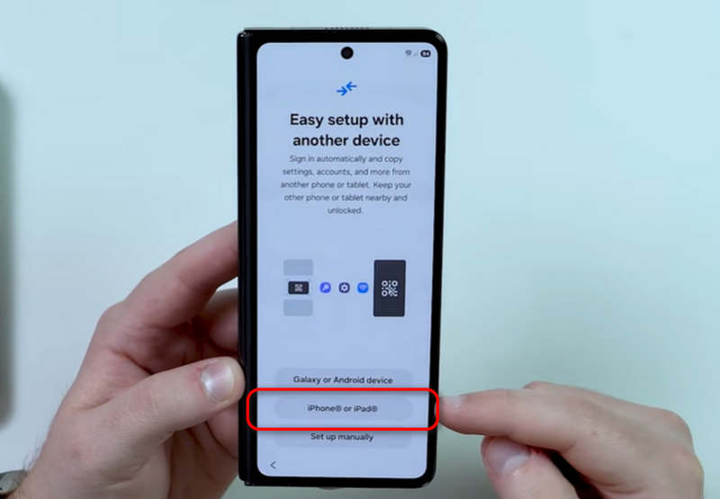 Escolha Transferir dados do iPhone para o iPad no Samsung