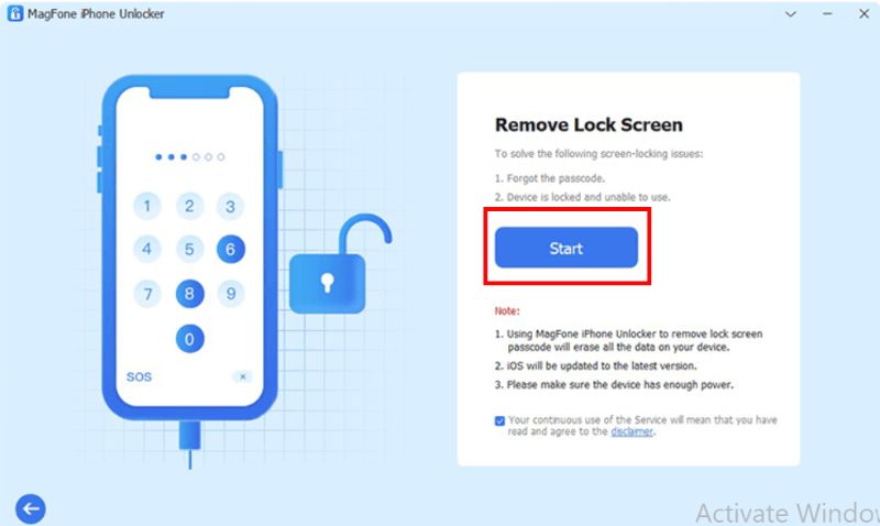 Selecione Remover tela de bloqueio