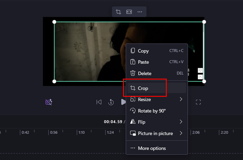Clipchamp Crop Vídeo