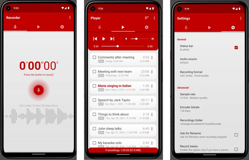 Aplicativo de gravação de voz Splendapps