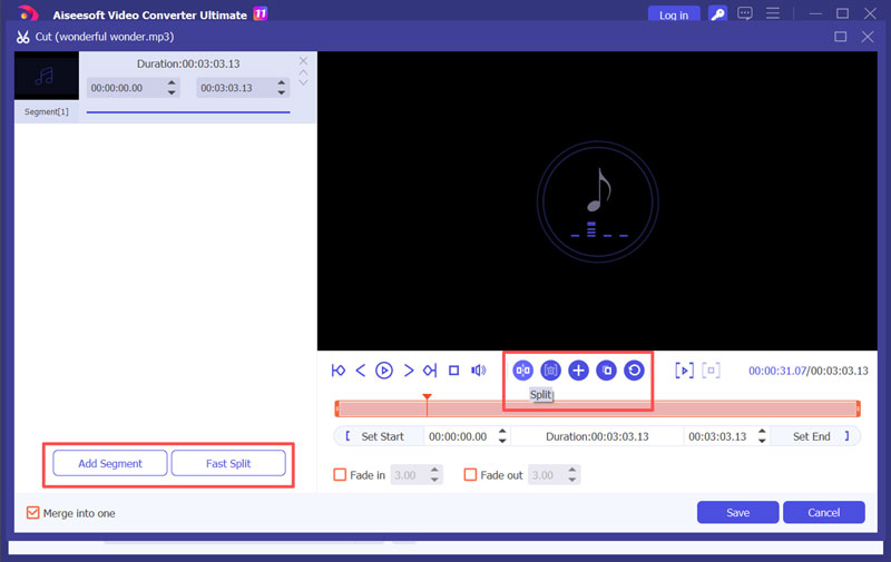 Divisor de MP3 Aiseesoft Vcu Cut