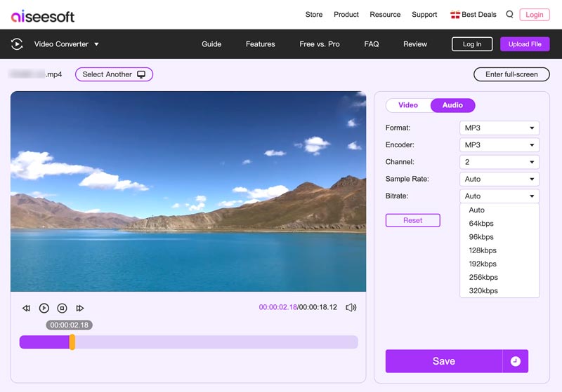 Aiseesoft converte MP4 para MP3 online gratuitamente