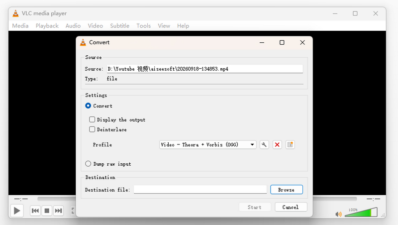 Conversor VLC OGG