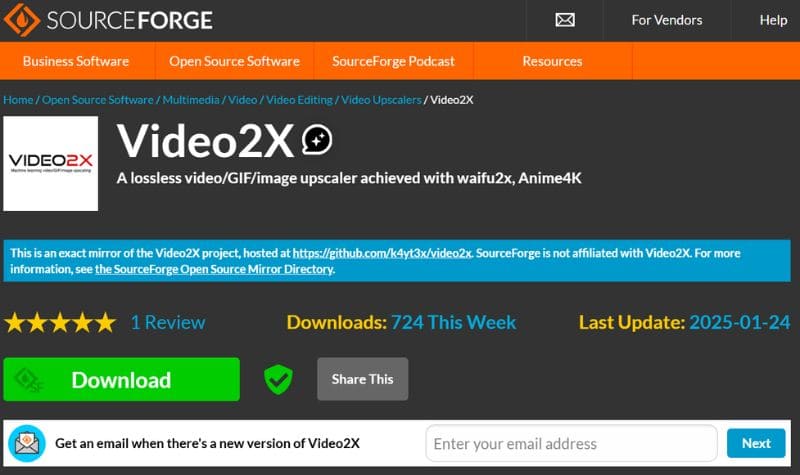 Upscaler Video2X