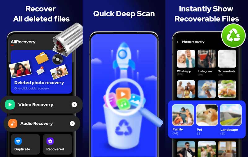Aplicativo de recuperação de fotos para Android Allrecovery