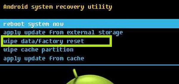 Redefinir telefone Android através do modo de recuperação