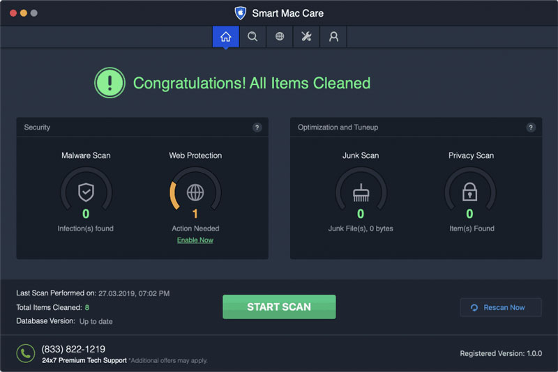 Interface Smart Mac Care