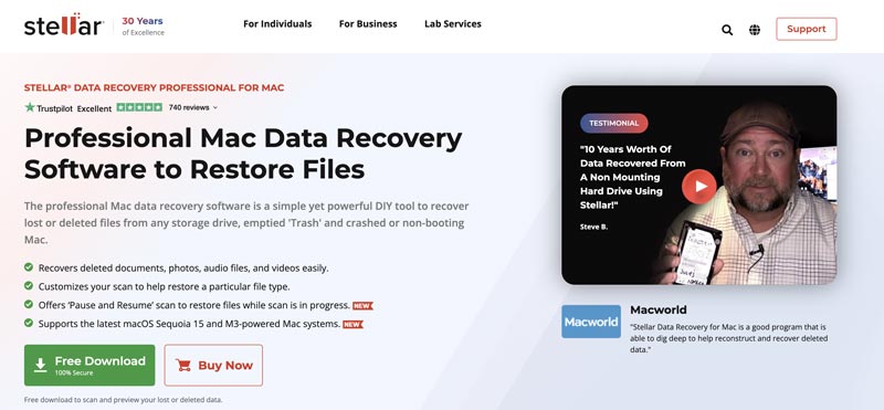 Recuperação de Dados Stellar Mac Profissional