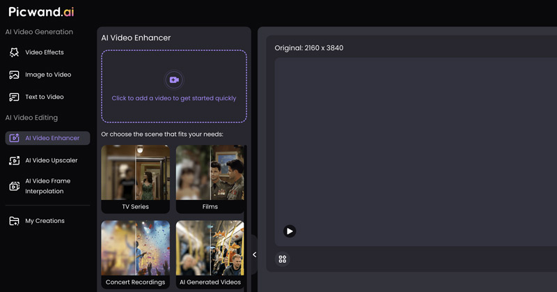 Alternativa ao Topaz Video AI: Picwand