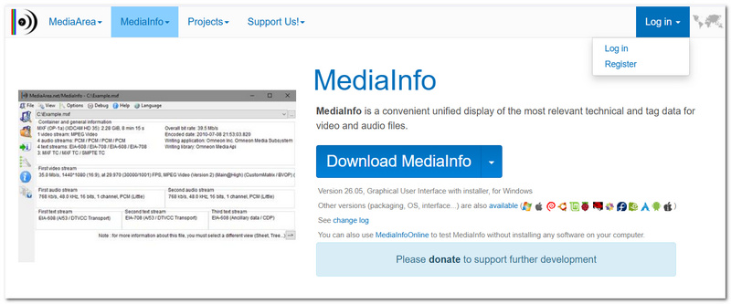 Verificador de FPS de vídeo Mediainfo